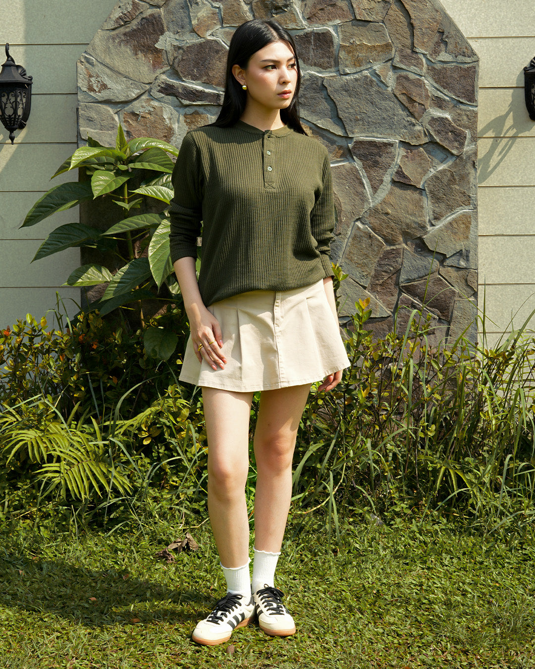 Basic Henley Shirt - Army