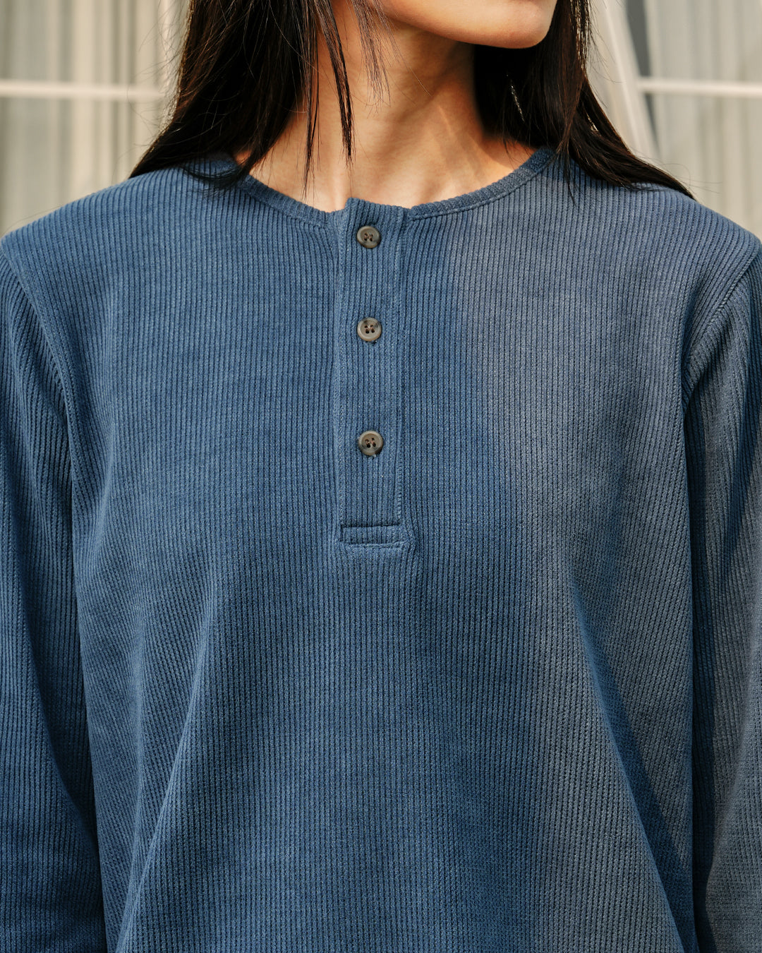 Henley Waffle Texture Longsleeve