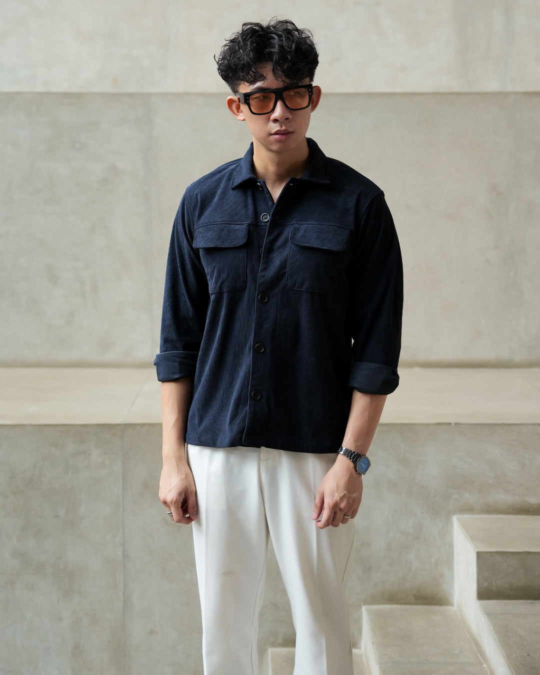 Corduroy Overshirt SIGNORE - Navy