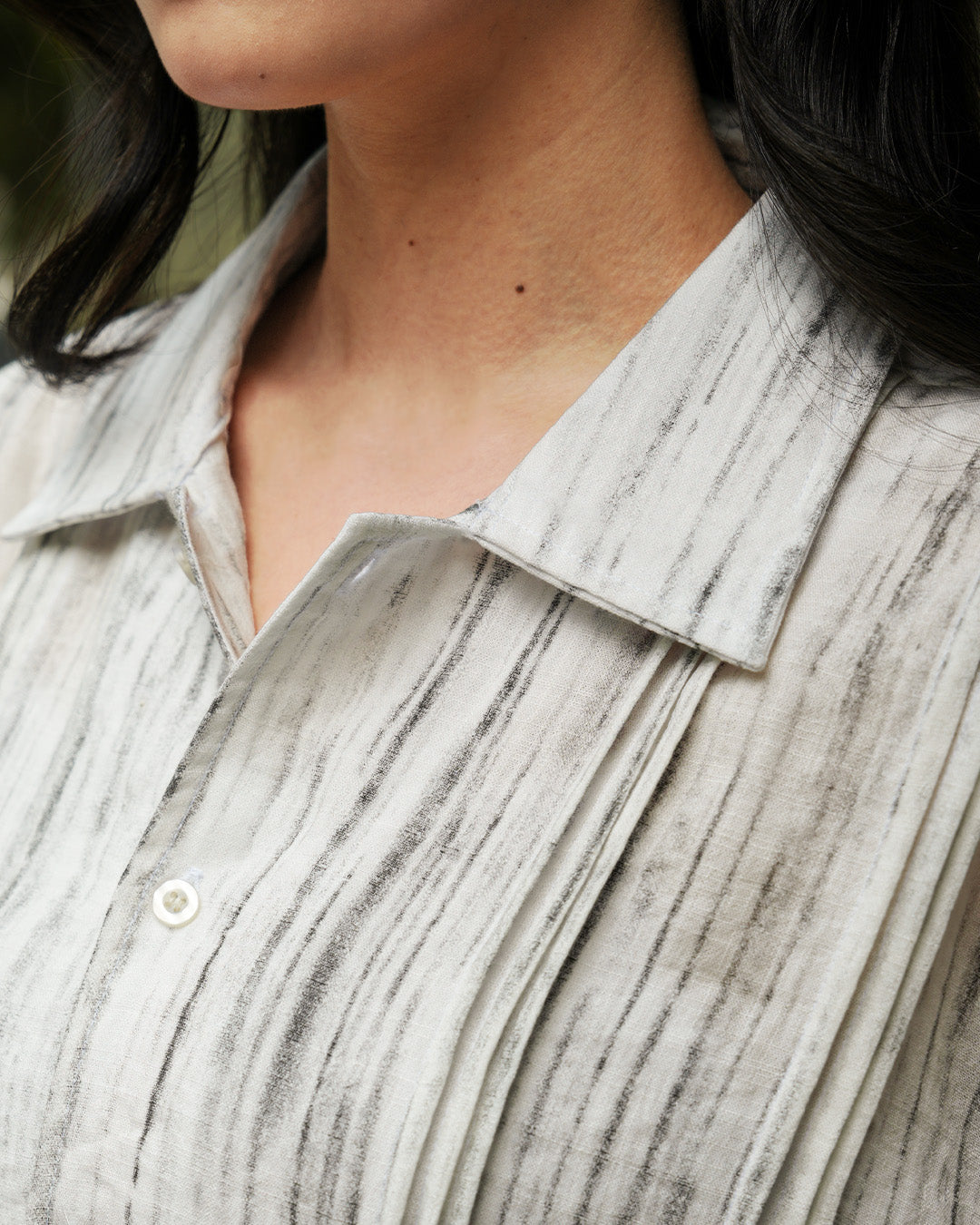 Pintuck Abstract Shirt