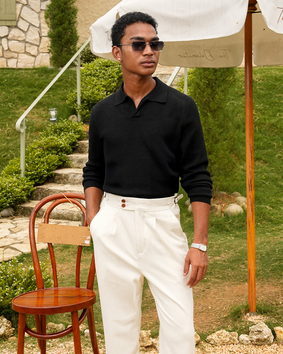 Essential Polo Knitwear - Black