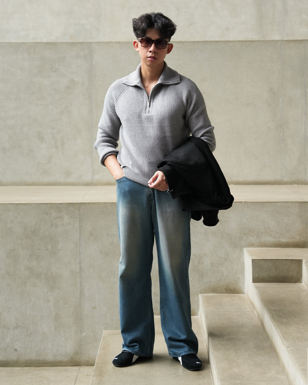 Classic Pull-Zipper SIGNORE - Gray