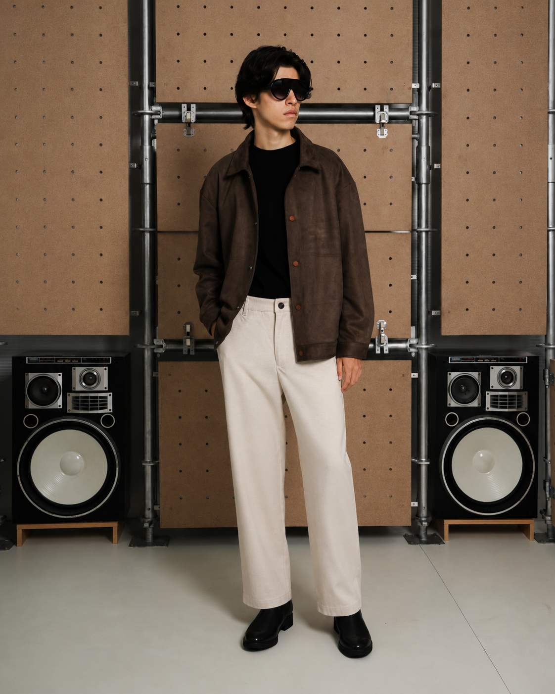 Heavy Twill Straight Pants - Cream