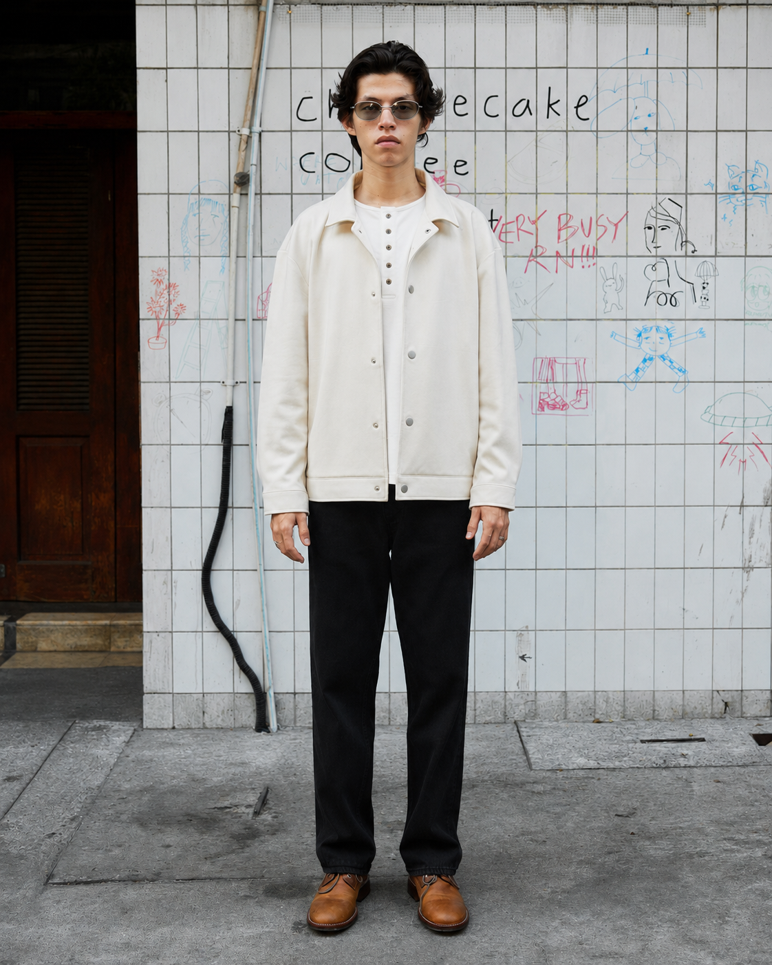 Suede Coach Jacket - Off White