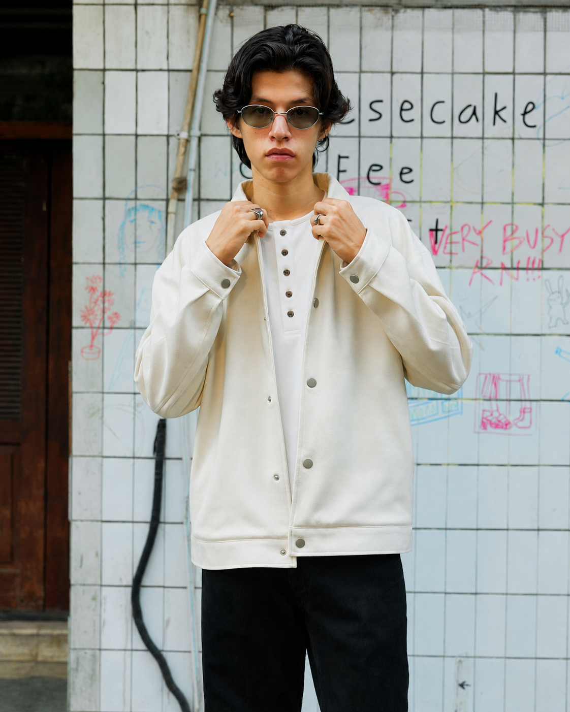 Suede Coach Jacket - Off White
