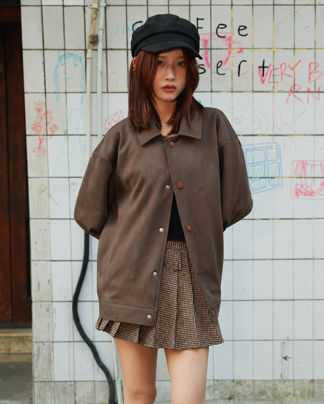 Suede Coach Jacket - Brown